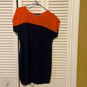 An orange/blue two toned dress by Sweet Rain